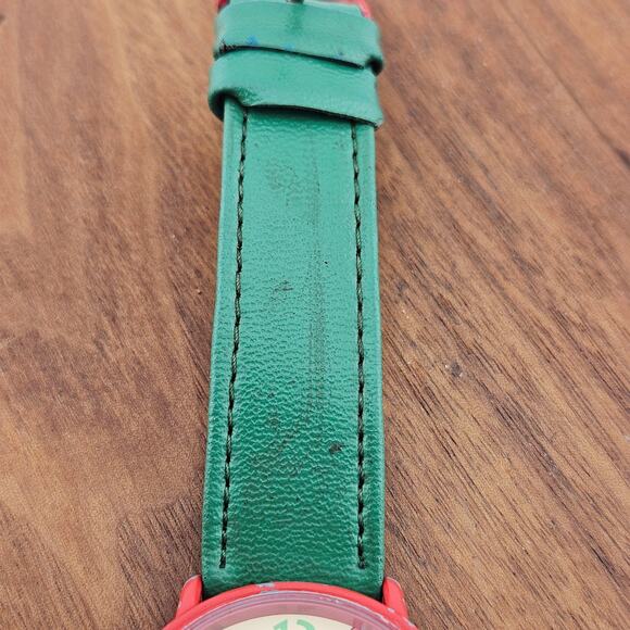 Vintage 90s Pluto Mickey Dreaming Womens Watch Red Green Christmas Santa Holiday - Picture 8 of 8